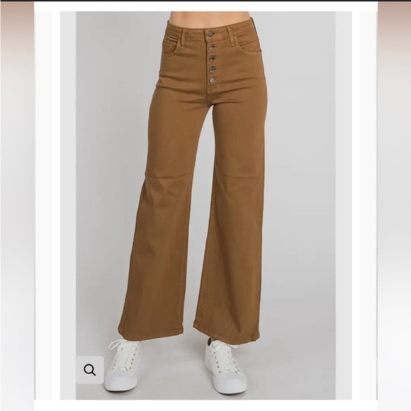 Letter to Juliet L.T.J. Genoa Burnt Orange/ Brown Wide Leg Crop Pants size 30 - Picture 11 of 11